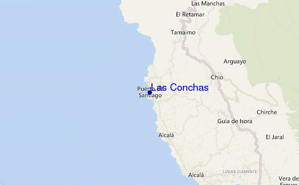 mapa de ubicación de Las Conchas