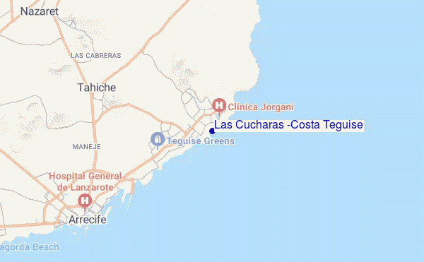 mapa de ubicación de Las Cucharas (Costa Teguise)