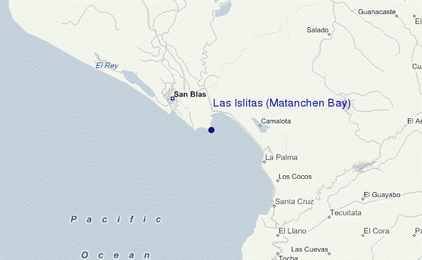 mapa de ubicación de Las Islitas (Matanchen Bay)