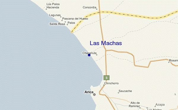 mapa de ubicación de Las Machas