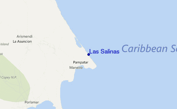 mapa de ubicación de Las Salinas