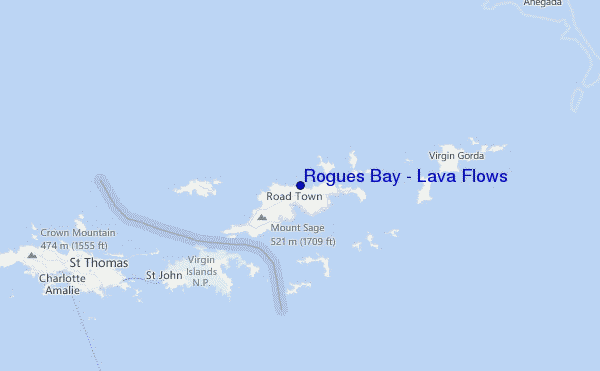 Rogues Bay - Lava Flows Location Map