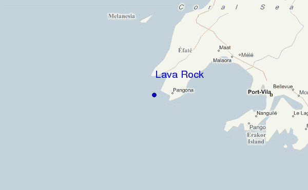 mapa de ubicación de Lava Rock