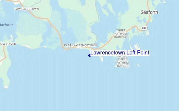 mapa de ubicación de Lawrencetown Left Point
