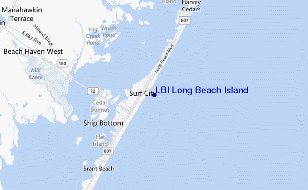 mapa de ubicación de LBI Long Beach Island