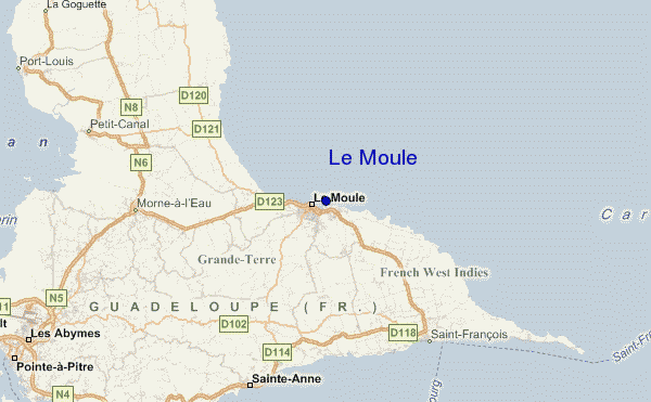 mapa de ubicación de Le Moule