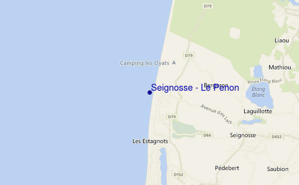 mapa de ubicación de Seignosse - Le Penon