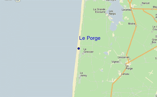 mapa de ubicación de Le Porge