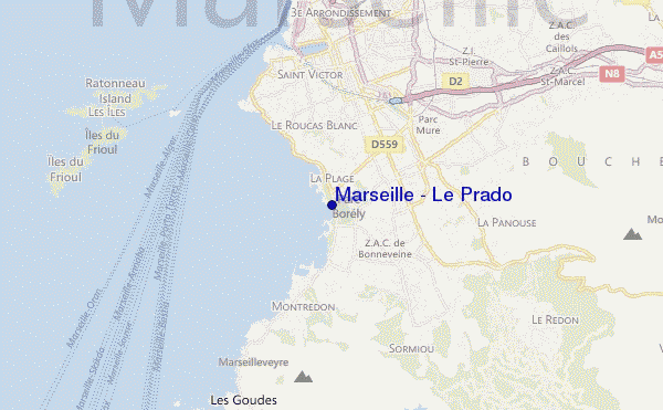 mapa de ubicación de Marseille - Le Prado