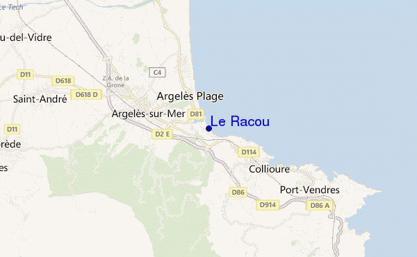 mapa de ubicación de Le Racou