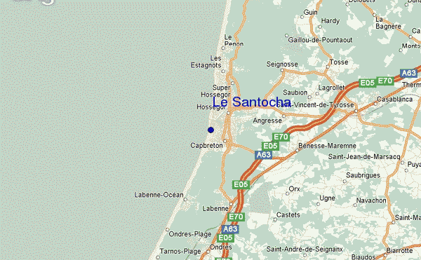 mapa de ubicación de Capbreton - Le Santocha