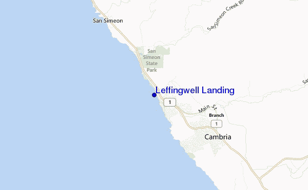 mapa de ubicación de Leffingwell Landing
