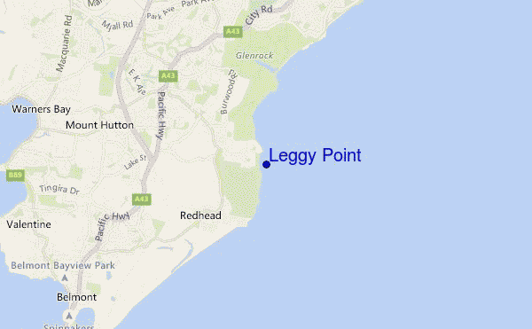 mapa de ubicación de Leggy Point