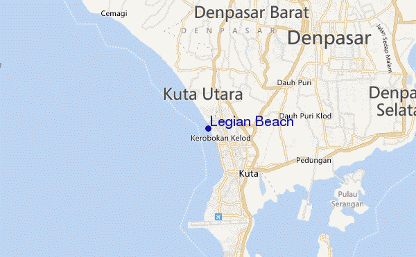 mapa de ubicación de Legian Beach
