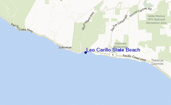 mapa de ubicación de Leo Carillo State Beach