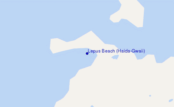 mapa de ubicación de Lepus Beach (Haida-Gwaii)