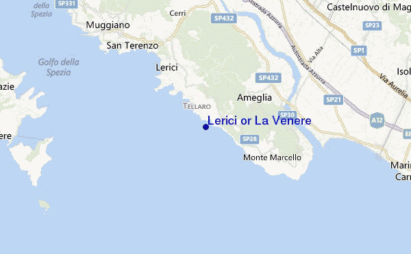 mapa de ubicación de Lerici or La Venere