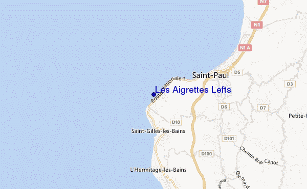 mapa de ubicación de Les Aigrettes Lefts