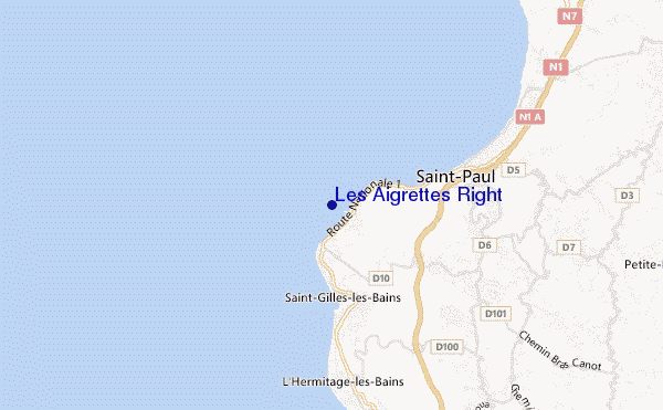 mapa de ubicación de Les Aigrettes Right