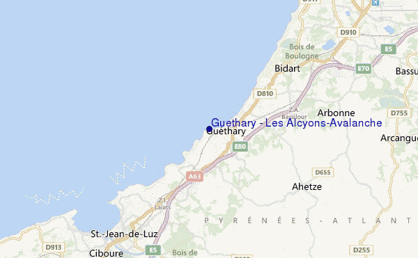 mapa de ubicación de Guethary - Les Alcyons/Avalanche
