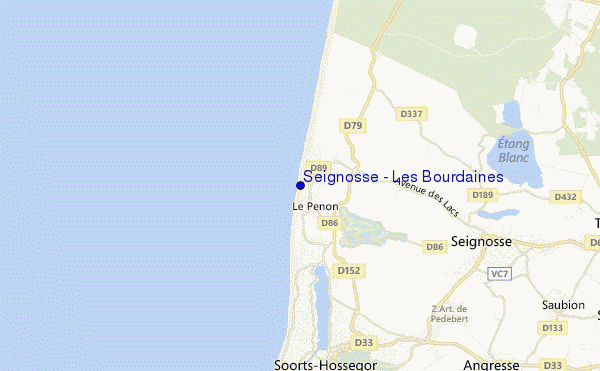 mapa de ubicación de Seignosse - Les Bourdaines