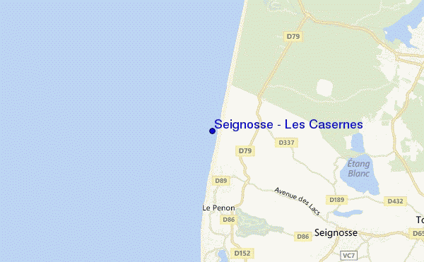 mapa de ubicación de Seignosse - Les Casernes