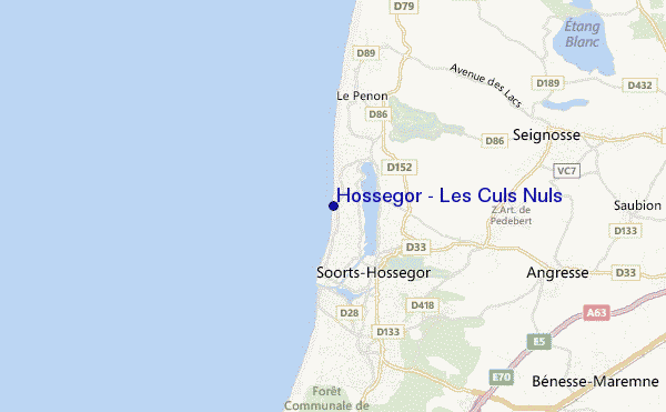 mapa de ubicación de Hossegor - Les Culs Nuls