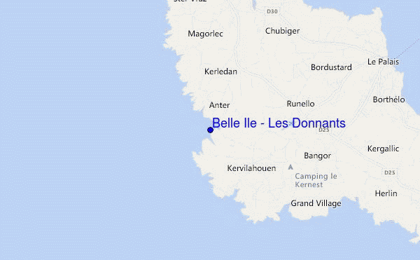 mapa de ubicación de Belle Ile - Les Donnants
