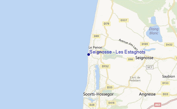 mapa de ubicación de Seignosse - Les Estagnots