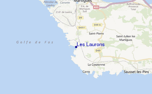 mapa de ubicación de Les Laurons