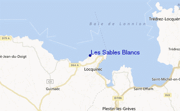 mapa de ubicación de Les Sables Blancs