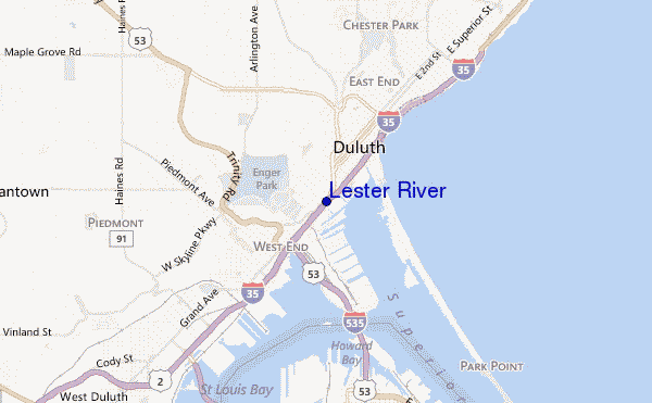 mapa de ubicación de Lester River