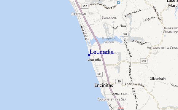 mapa de ubicación de Leucadia