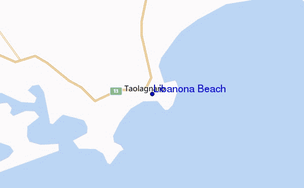 mapa de ubicación de Libanona Beach