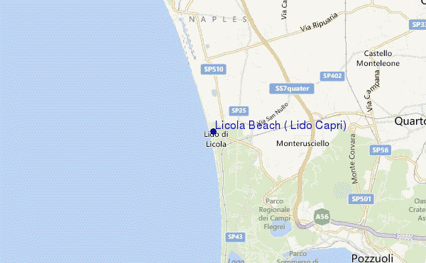 mapa de ubicación de Licola Beach ( Lido Capri)