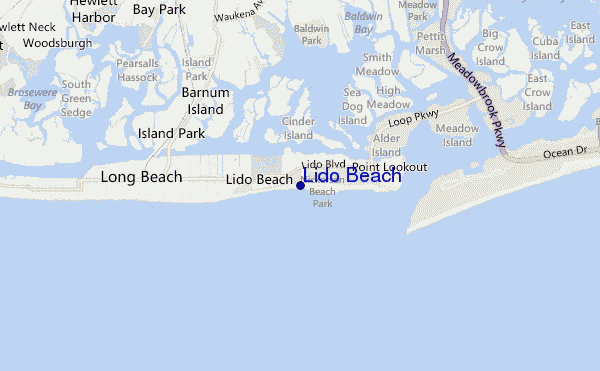 mapa de ubicación de Lido Beach