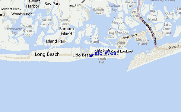 mapa de ubicación de Lido West
