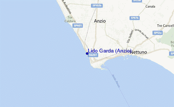 mapa de ubicación de Lido Garda (Anzio)