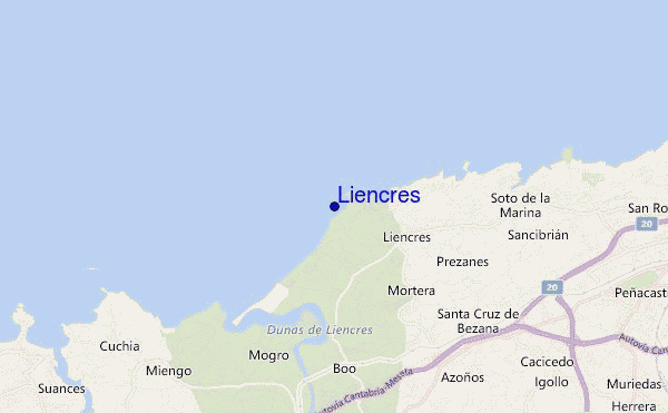 mapa de ubicación de Liencres