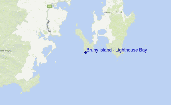 Bruny Island - Lighthouse Bay Location Map