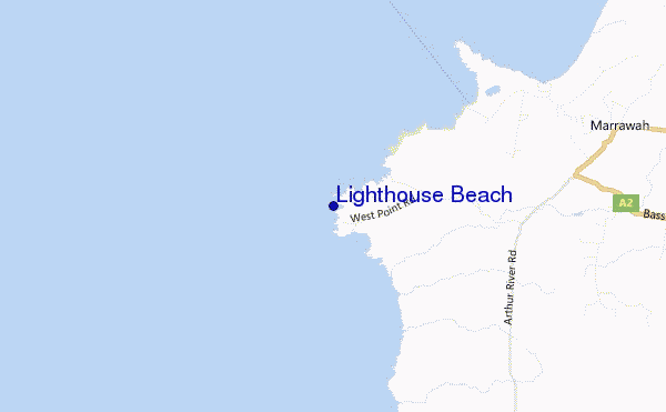 mapa de ubicación de Lighthouse Beach