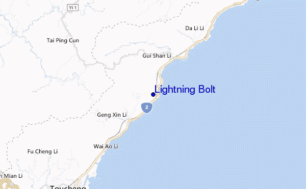 mapa de ubicación de Lightning Bolt