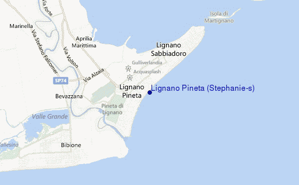 mapa de ubicación de Lignano Pineta (Stephanie's)