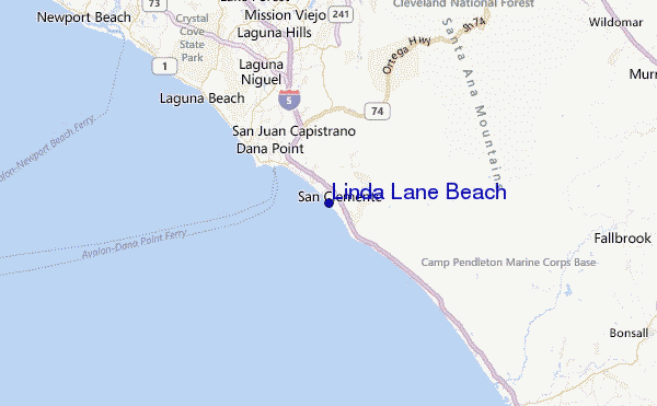 Linda Lane Beach Location Map