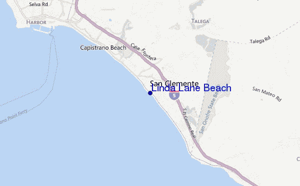 mapa de ubicación de Linda Lane Beach