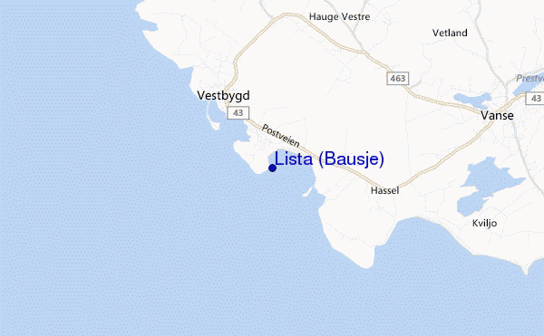 mapa de ubicación de Lista (Bausje)