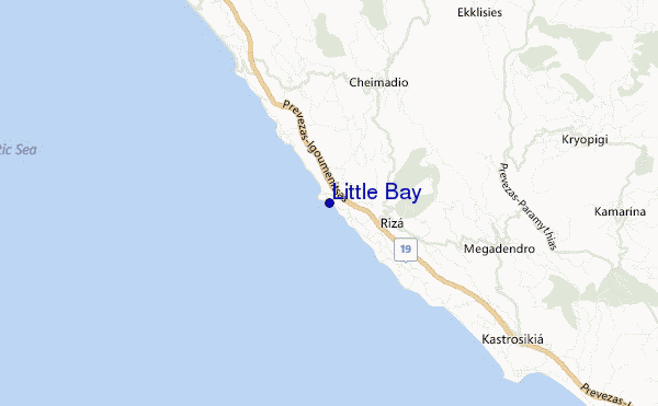 mapa de ubicación de Little Bay