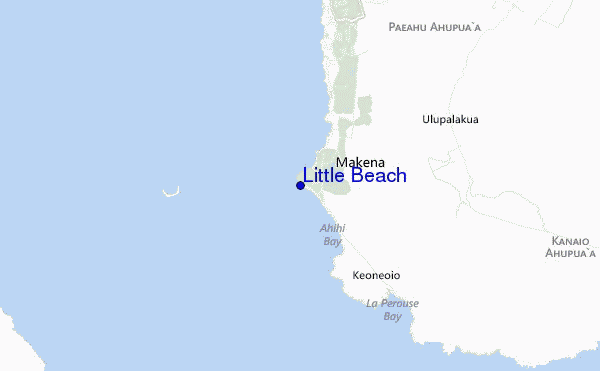 mapa de ubicación de Little Beach
