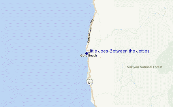 Little Joes/Between the Jetties Location Map