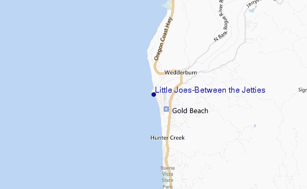 mapa de ubicación de Little Joes/Between the Jetties